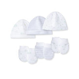 Set de Gorritos y Manoplas Stars 6 piezas Blanco