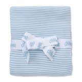 Frazadita Bebe Niño Textura Blanco y Azul