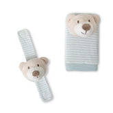 Set Sonajero P/Pies Y Muñecas Osito Azul