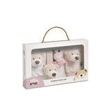 Set Sonajero P/Pies Y Munecas Osito Rosa