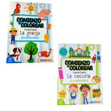 Libro Colorea y Actividad 48 páginas Escuela/Granja