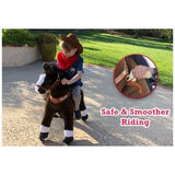 Montable Caballo Marrón con Blanco para Niños Mediano