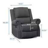 Silla Mecedora Reclinable Charcoal