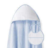 Set de Toalla con Capucha y Babero Liso Azul/Blanco