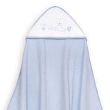 Set de Toalla con Capucha y Babero Osito Azul/Blanco