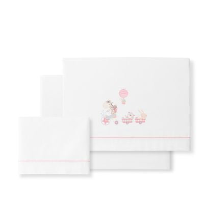 Triptico Cuna Jirafa Bic+broche Bco/Rosa