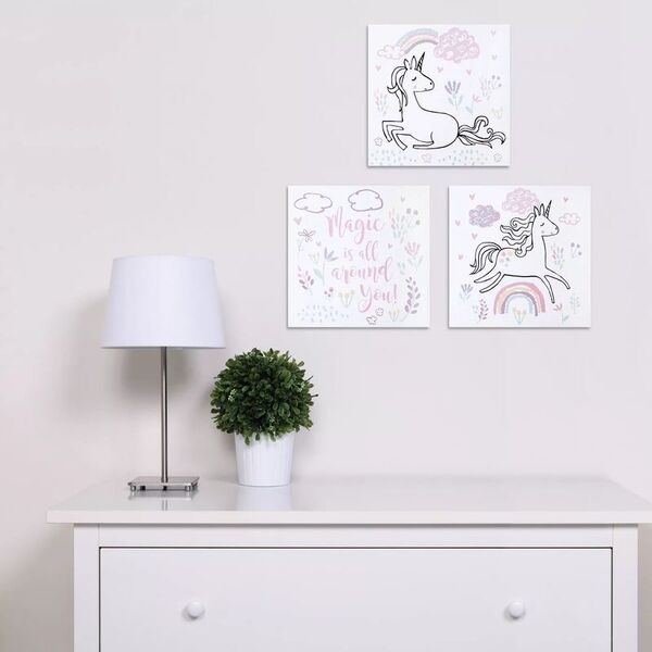 Set Arte Canvas Magico Habitación Bebé - Unicornio