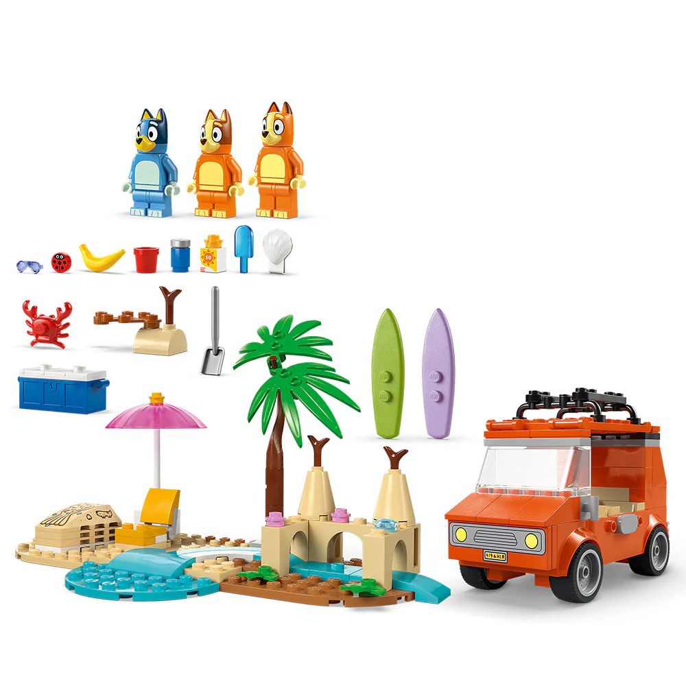 LEGO Bluey - Bluey's Beach & Family Car Trip