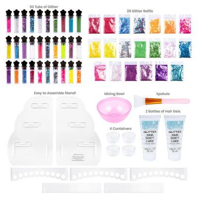 Set Super Diseño Pelo con Glitter & Gel