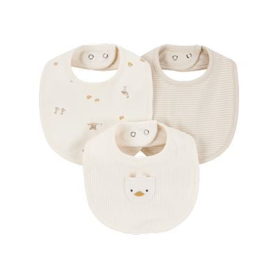 Set de Baberos 3pc Patos Crema