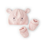 Set de Gorro y Media Conejo Rosa