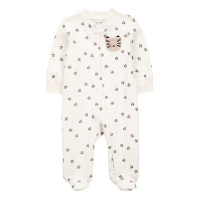 Pijama Huellas Crema
