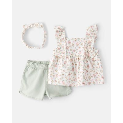 Set 3pc Verde Floral