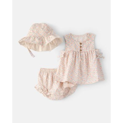 Set 3pc Rosa Floral Niña