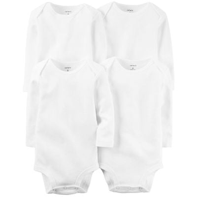 Set de 4 Bodies Blancos de Manga Larga NB
