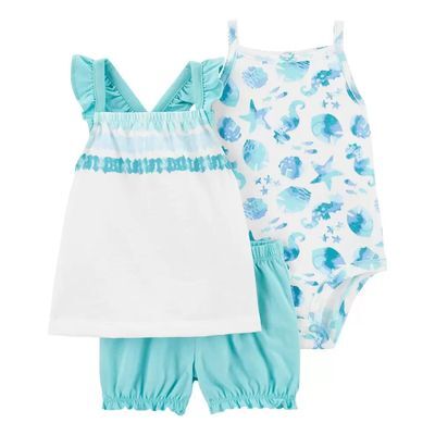 Set Ropita 3pcs Tie Dye Azul Niñas Nb