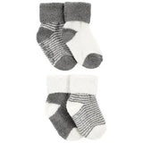 Media Bebe Set 4 piezas Chenille Gris Prematuro