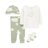 Set Pantalon 4 piezas Crema/Sage M S.3m