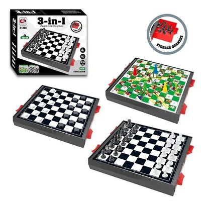 Juego de Mesa - 3 En 1 Chess-Esc-Damas