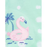 Pijama 3 piezas Flamingo Verde S.3t