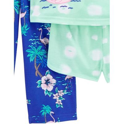 Pijama 3 piezas Flamingo Verde S.3t