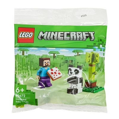 Lego Bolsa Minecraft - Panda Y Steve