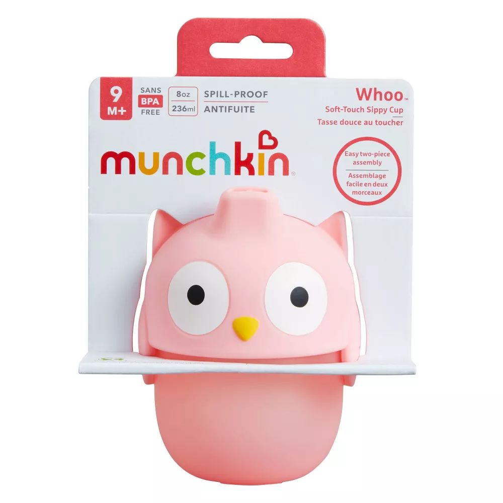 Vaso Sippy Buho 8oz Rosado