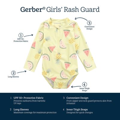 Traje de Baño Niña Amarillo Talla Única