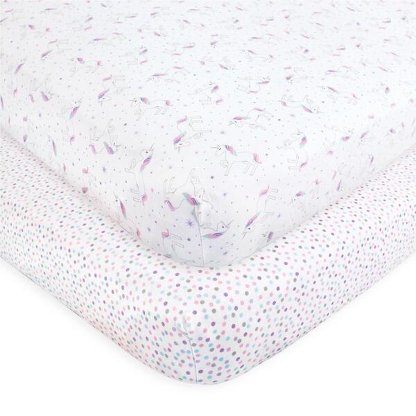 2 PC Cubre Cama Colchón Cuna Unicornio