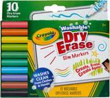 Marcadores Crayola Lavables de Punta Fina para Pizarra Blanc
