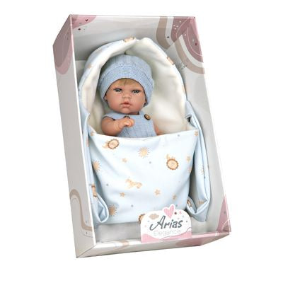 Muñeca Elegance 30cm Natal Azul Portabebé Niño