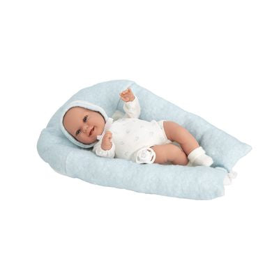 Muñeca Elegance 35cm Babyto Azul con Cojín