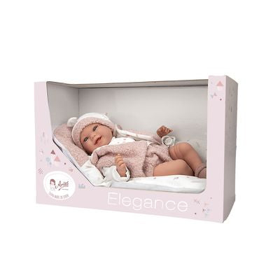 Muñeca Elegance 40cm Colin Rosa con Cojín