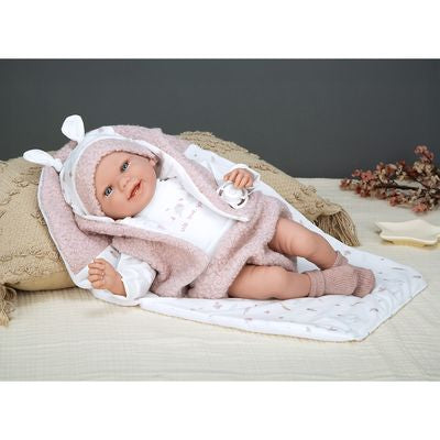 Muñeca Elegance 40cm Colin Rosa con Cojín