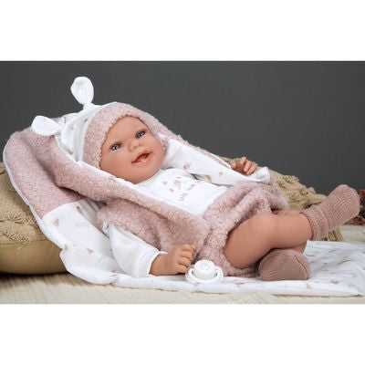 Muñeca Elegance 40cm Colin Rosa con Cojín