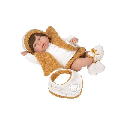 Muñeca Elegance 40cm Andie Naranja con Babero