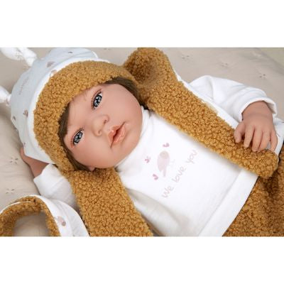 Muñeca Elegance 40cm Andie Naranja con Babero