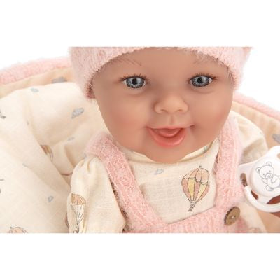 Muñeca Elegance 33cm Gadi Rosa con Cuna Portable