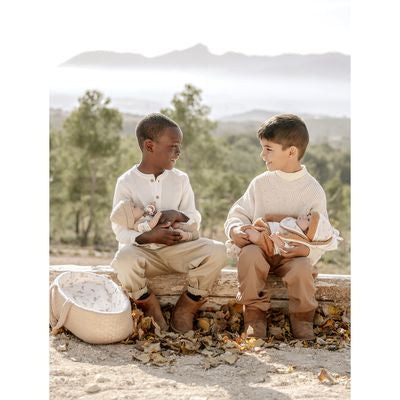 Muñeca Elegance 33cm Babyto Beige con Cuna Portable