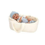 Muñeca Elegance 33cm Gadi Azul con Cuna Portable