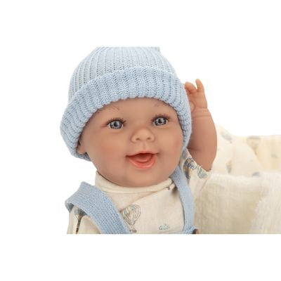 Muñeca Elegance 33cm Gadi Azul con Cuna Portable