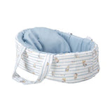 Muñeca Elegance 26cm Pillines Azul con Cunita Portable