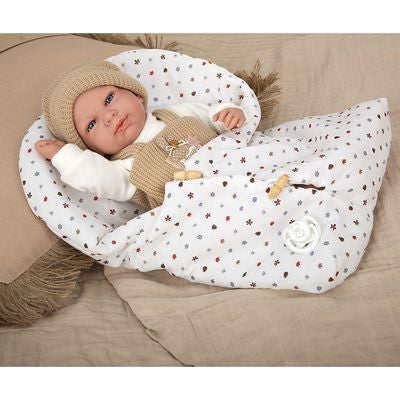 Muñeca Elegance 40cm Cris Beige con Saco de Dormir