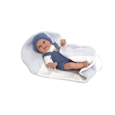 Muñeca Elegance 35 Cm Babyto Azul con Manta