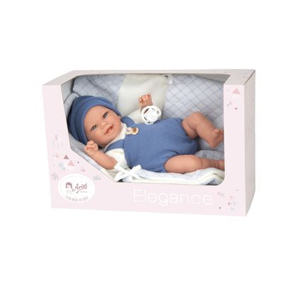 Muñeca Elegance 35 Cm Babyto Azul con Manta