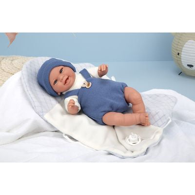 Muñeca Elegance 35 Cm Babyto Azul con Manta