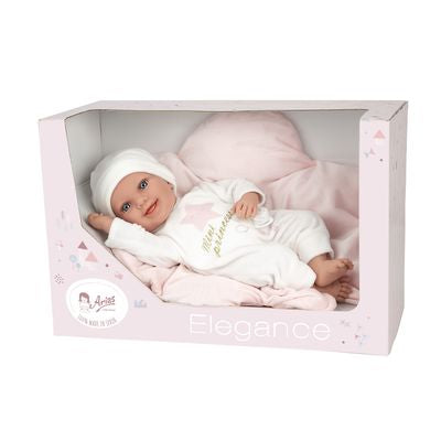 Muñeca Elegance 40 Cm Colin Rosa con Cojín