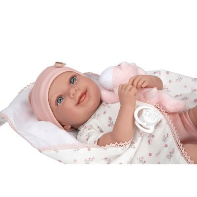 Muñeca Elegance 40cm Colin Rosa Manta y Peluche