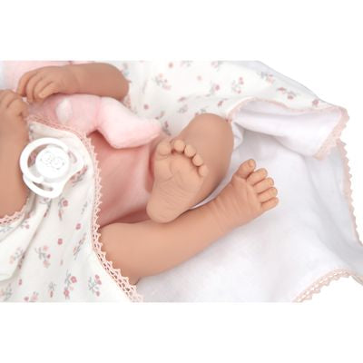 Muñeca Elegance 40cm Colin Rosa Manta y Peluche