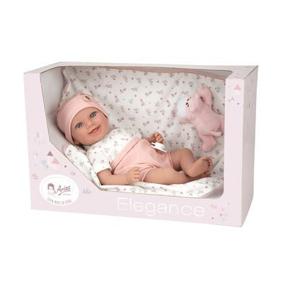 Muñeca Elegance 40cm Colin Rosa Manta y Peluche